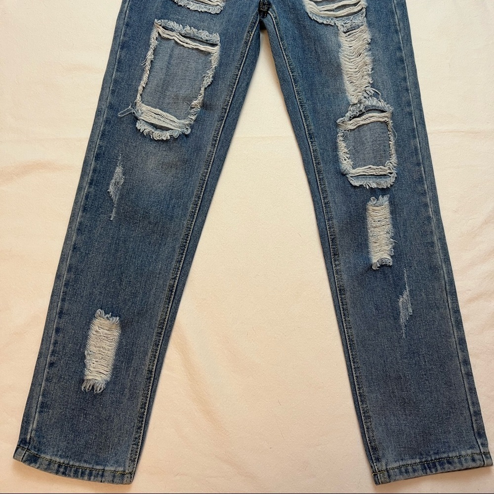 Nasty Gal Distressed High Waisted Mom Jeans - Picture 5 of 6